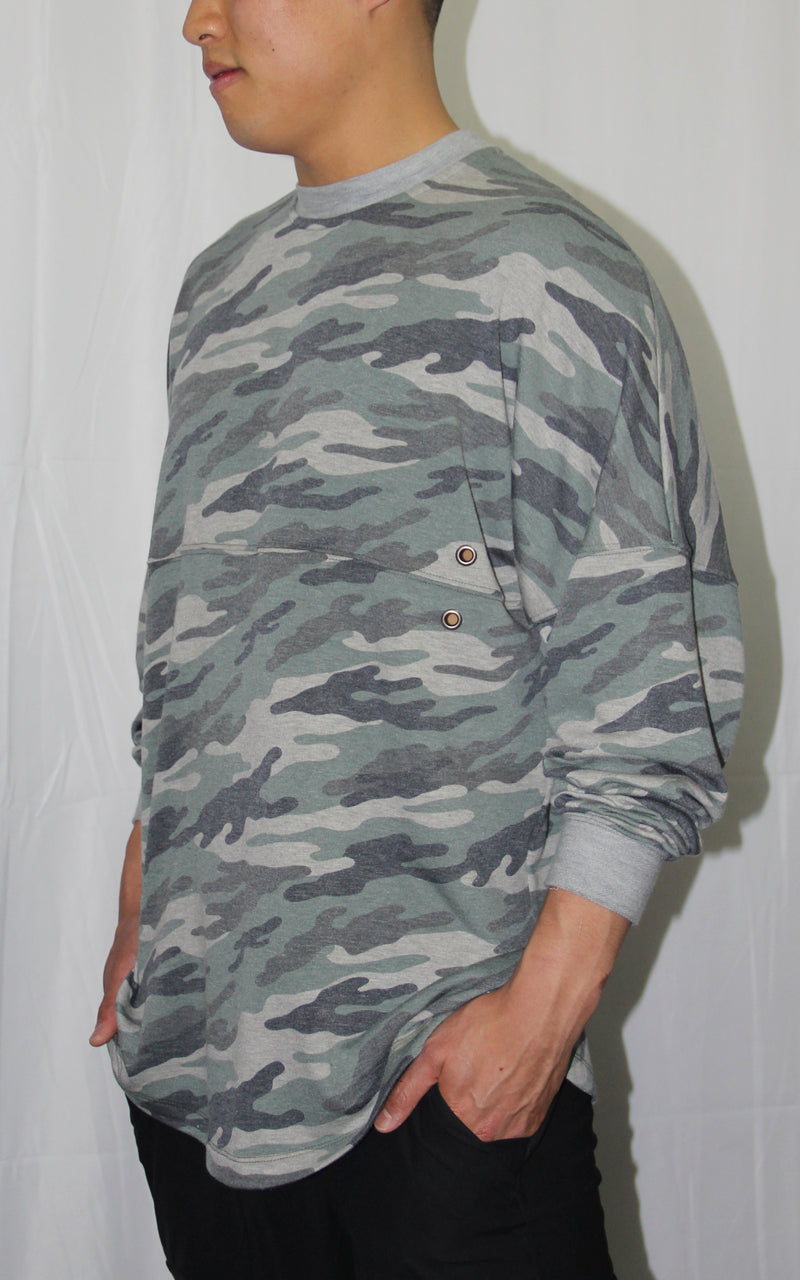 Camo French Terry Seam Sweatshirt